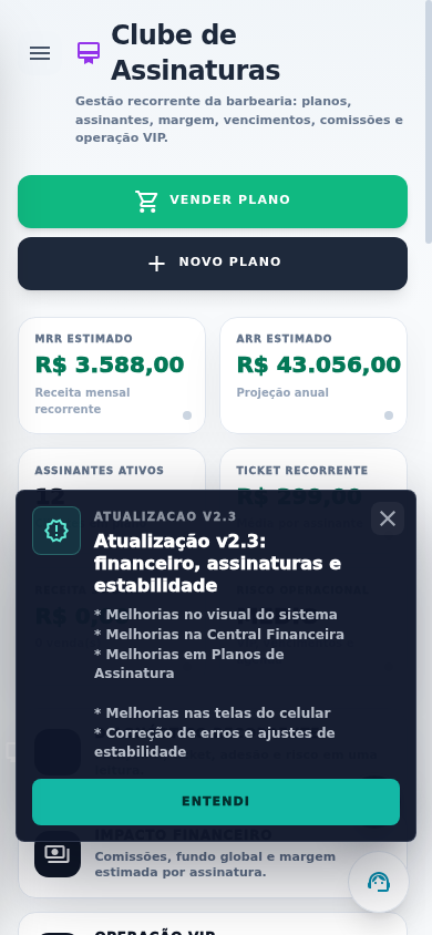 Screenshot real de planos no celular